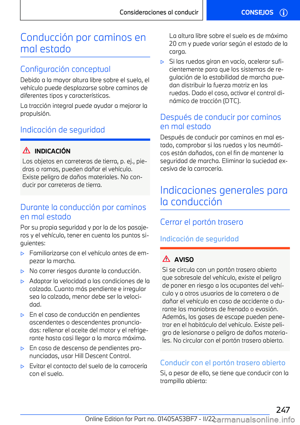 BMW X1 2022  Manuales de Empleo (in Spanish) Conducci