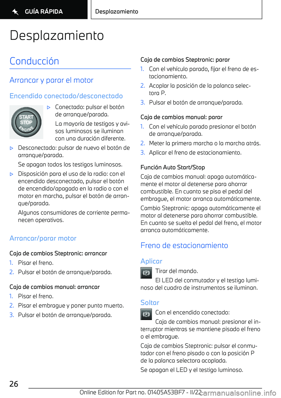 BMW X1 2022  Manuales de Empleo (in Spanish) DesplazamientoConducci