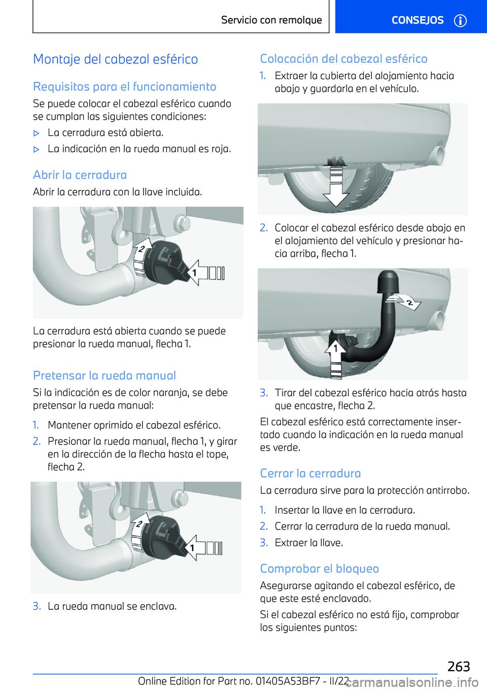 BMW X1 2022  Manuales de Empleo (in Spanish) Montaje del cabezal esf