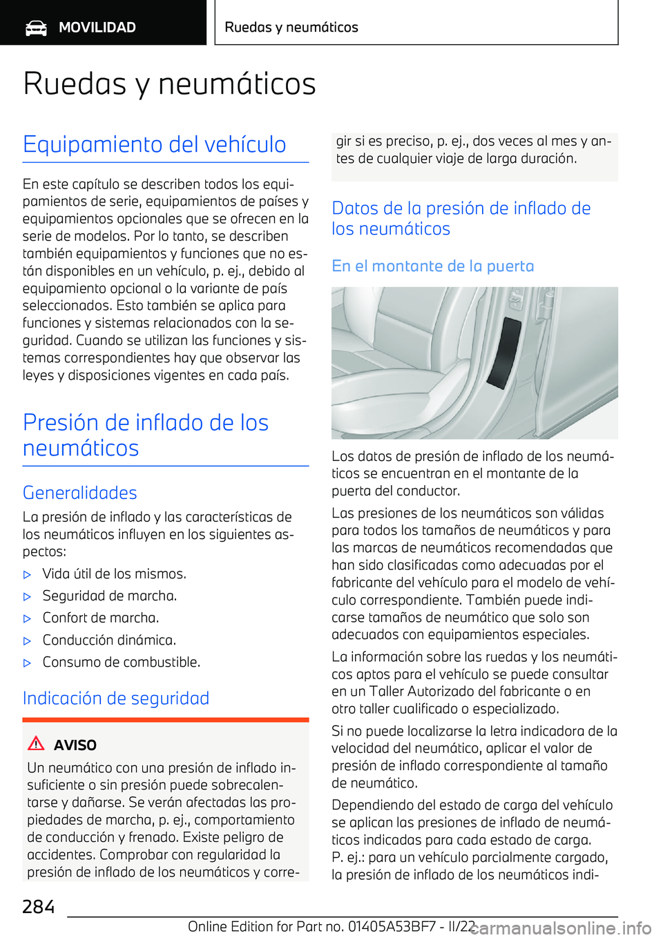 BMW X1 2022  Manuales de Empleo (in Spanish) Ruedas y neum