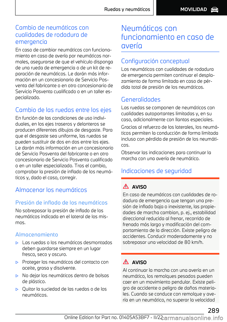 BMW X1 2022  Manuales de Empleo (in Spanish) Cambio de neum