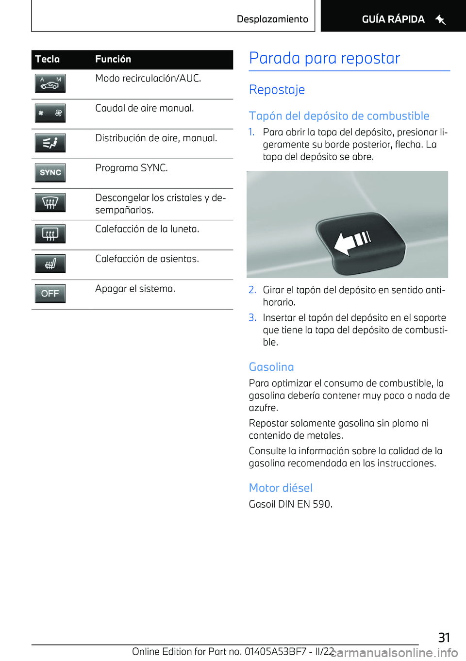 BMW X1 2022  Manuales de Empleo (in Spanish) TeclaFunci
