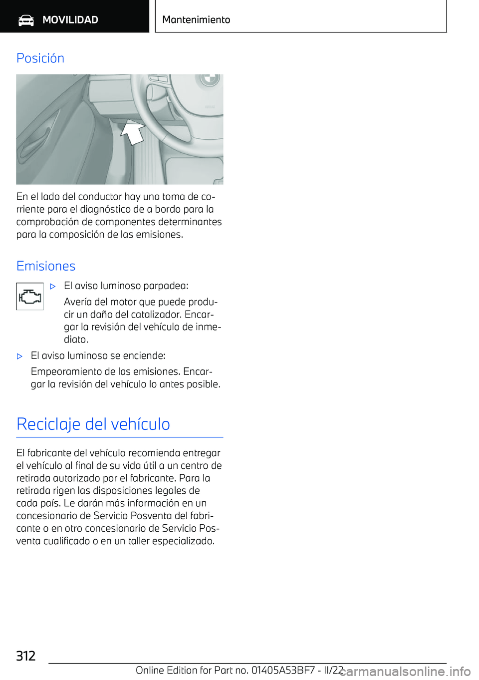 BMW X1 2022  Manuales de Empleo (in Spanish) Posici