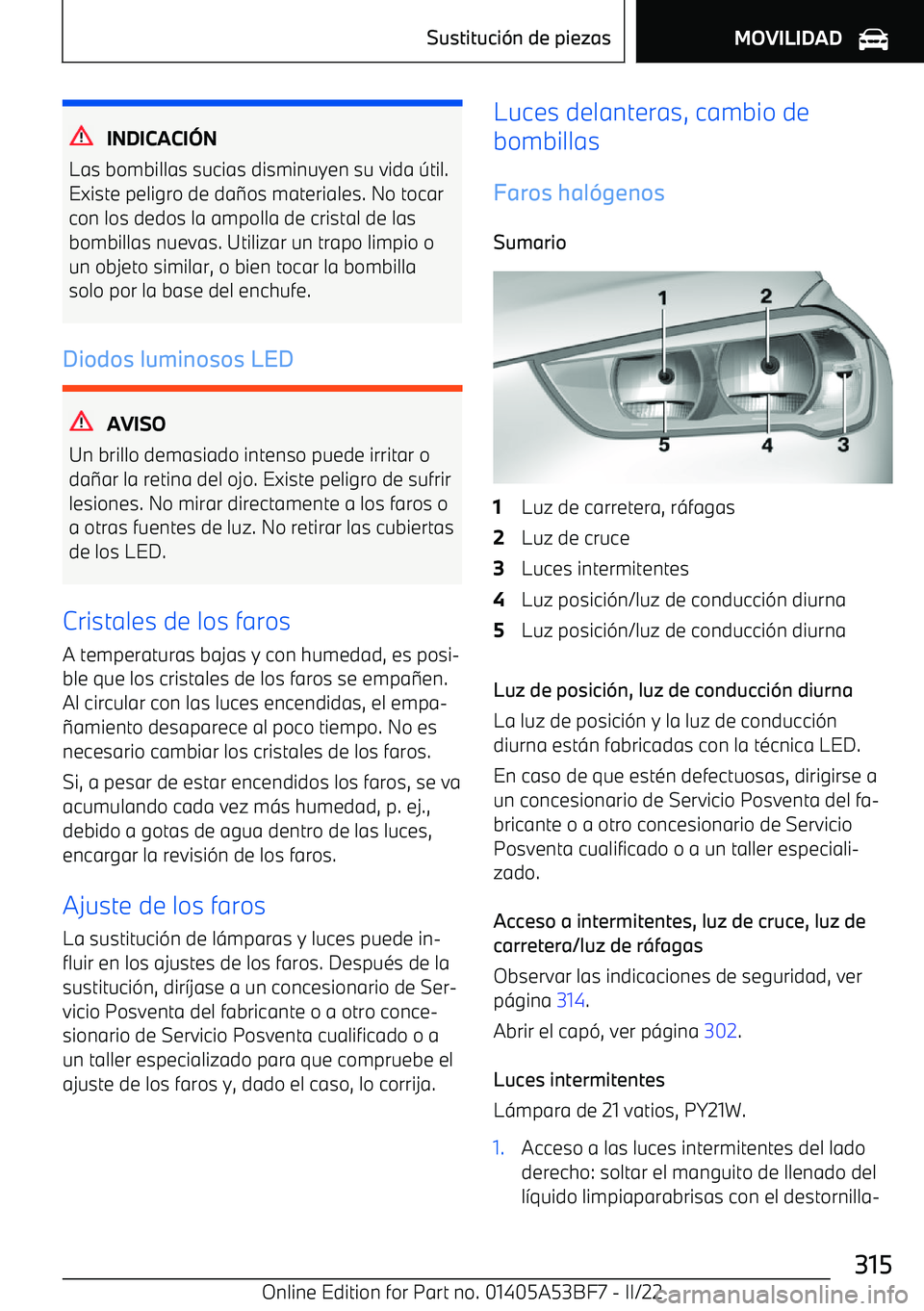 BMW X1 2022  Manuales de Empleo (in Spanish) INDICACI