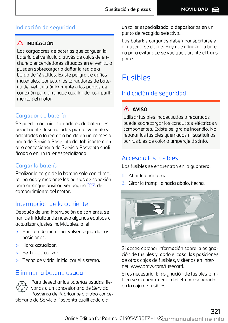 BMW X1 2022  Manuales de Empleo (in Spanish) Indicaci