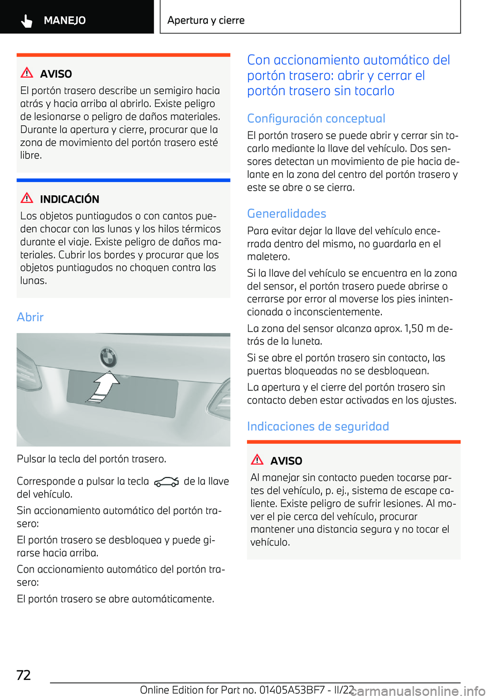 BMW X1 2022  Manuales de Empleo (in Spanish) AVISO
El port