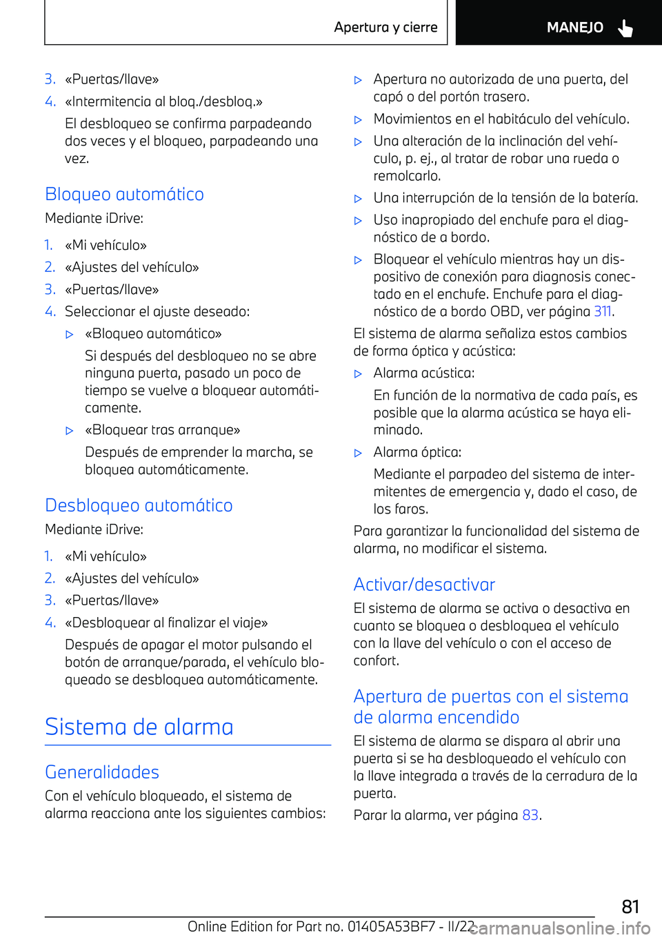 BMW X1 2022  Manuales de Empleo (in Spanish) 3.