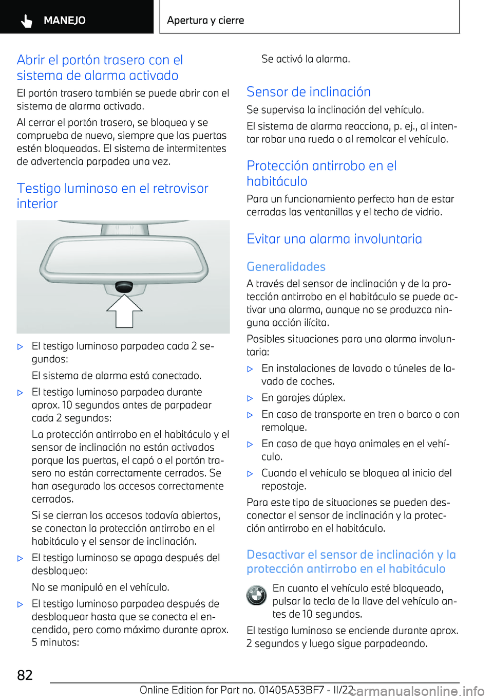 BMW X1 2022  Manuales de Empleo (in Spanish) Abrir el port