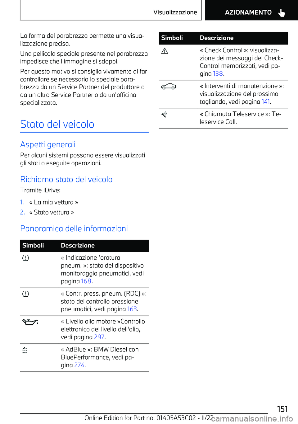 BMW X1 2022  Libretti Di Uso E manutenzione (in Italian) La forma del parabrezza permette una visua