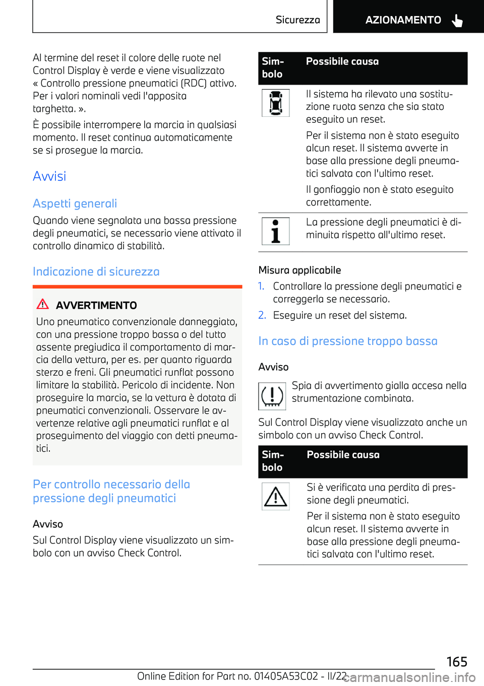 BMW X1 2022  Libretti Di Uso E manutenzione (in Italian) Al termine del reset il colore delle ruote nel
Control Display 