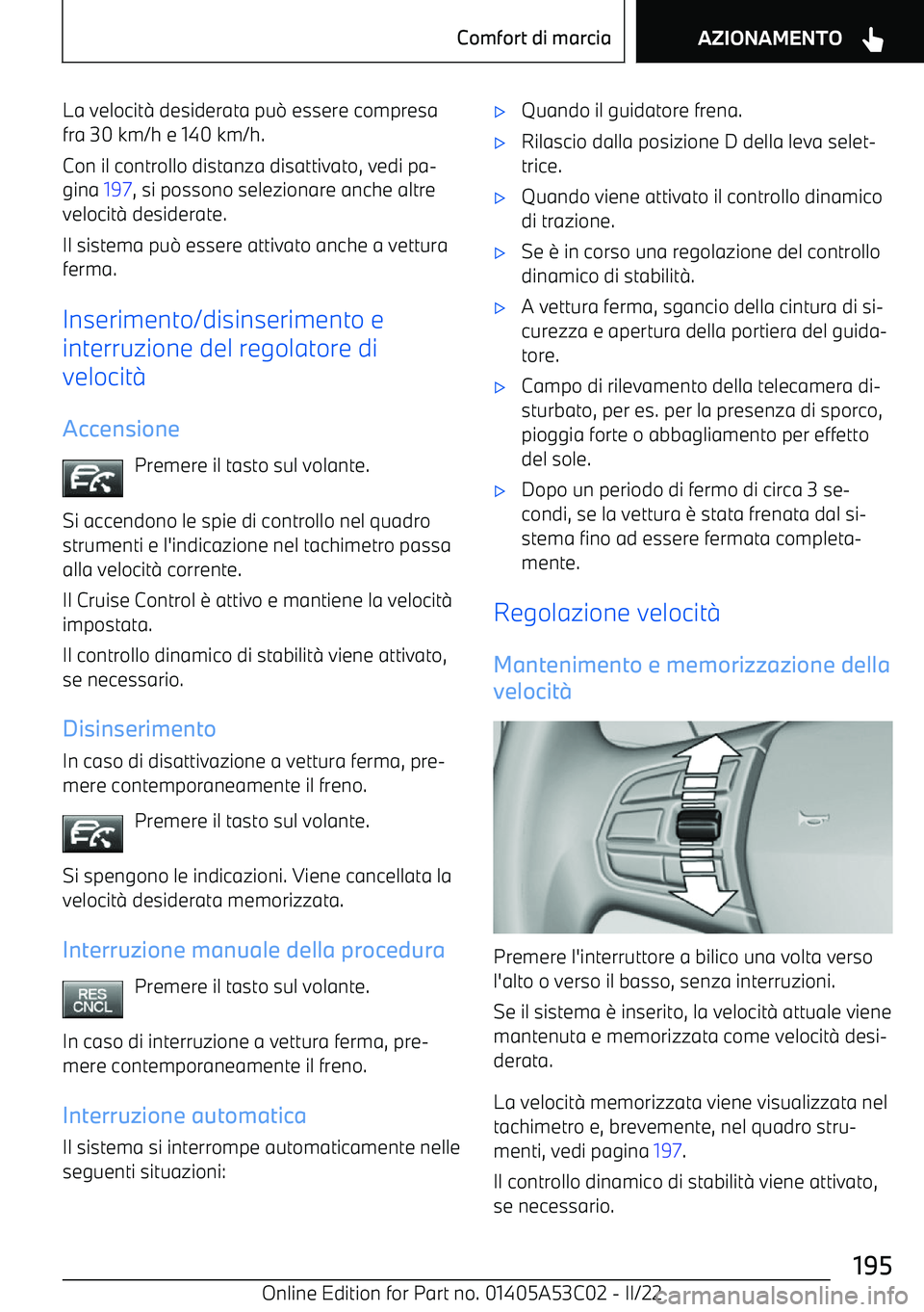 BMW X1 2022  Libretti Di Uso E manutenzione (in Italian) La velocit