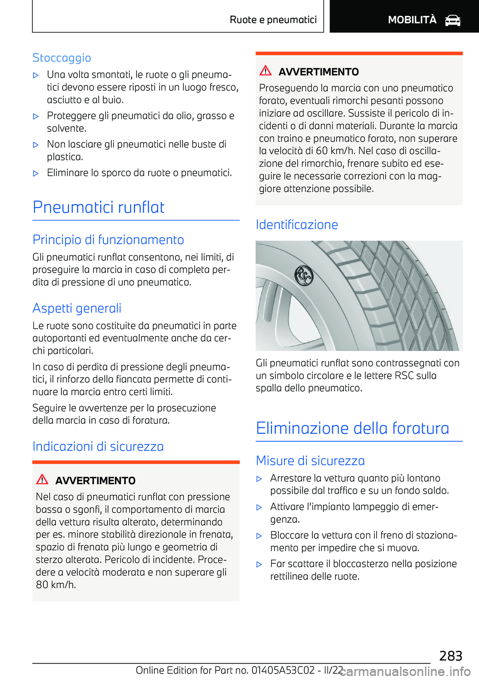 BMW X1 2022  Libretti Di Uso E manutenzione (in Italian) Stoccaggio
