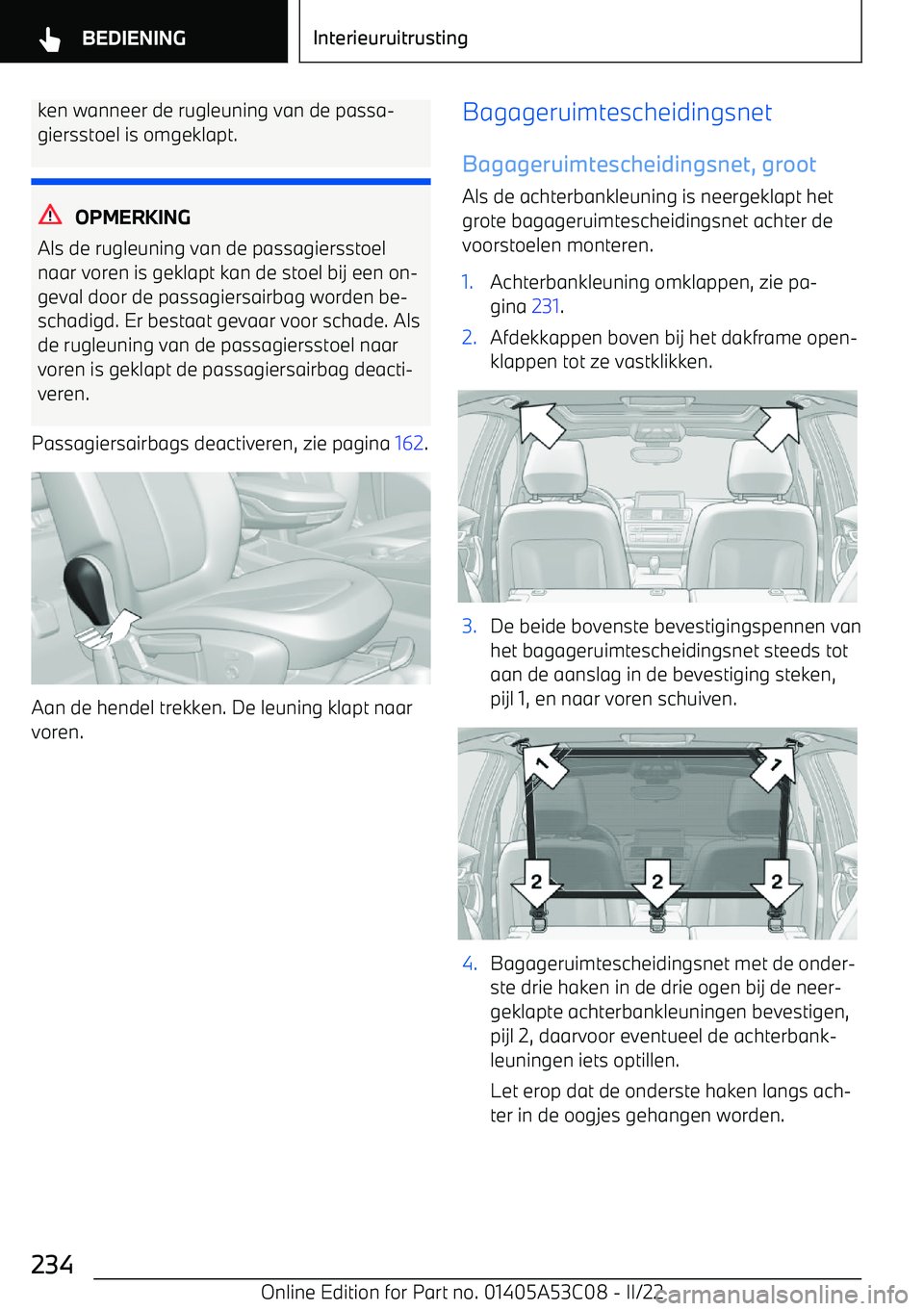 BMW X1 2022  Instructieboekjes (in Dutch) ken wanneer de rugleuning van de passa