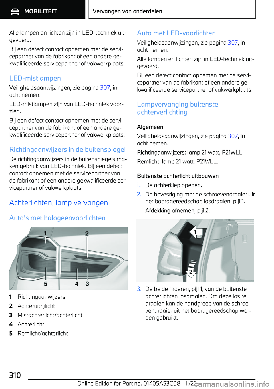 BMW X1 2022  Instructieboekjes (in Dutch) Alle lampen en lichten zijn in LED