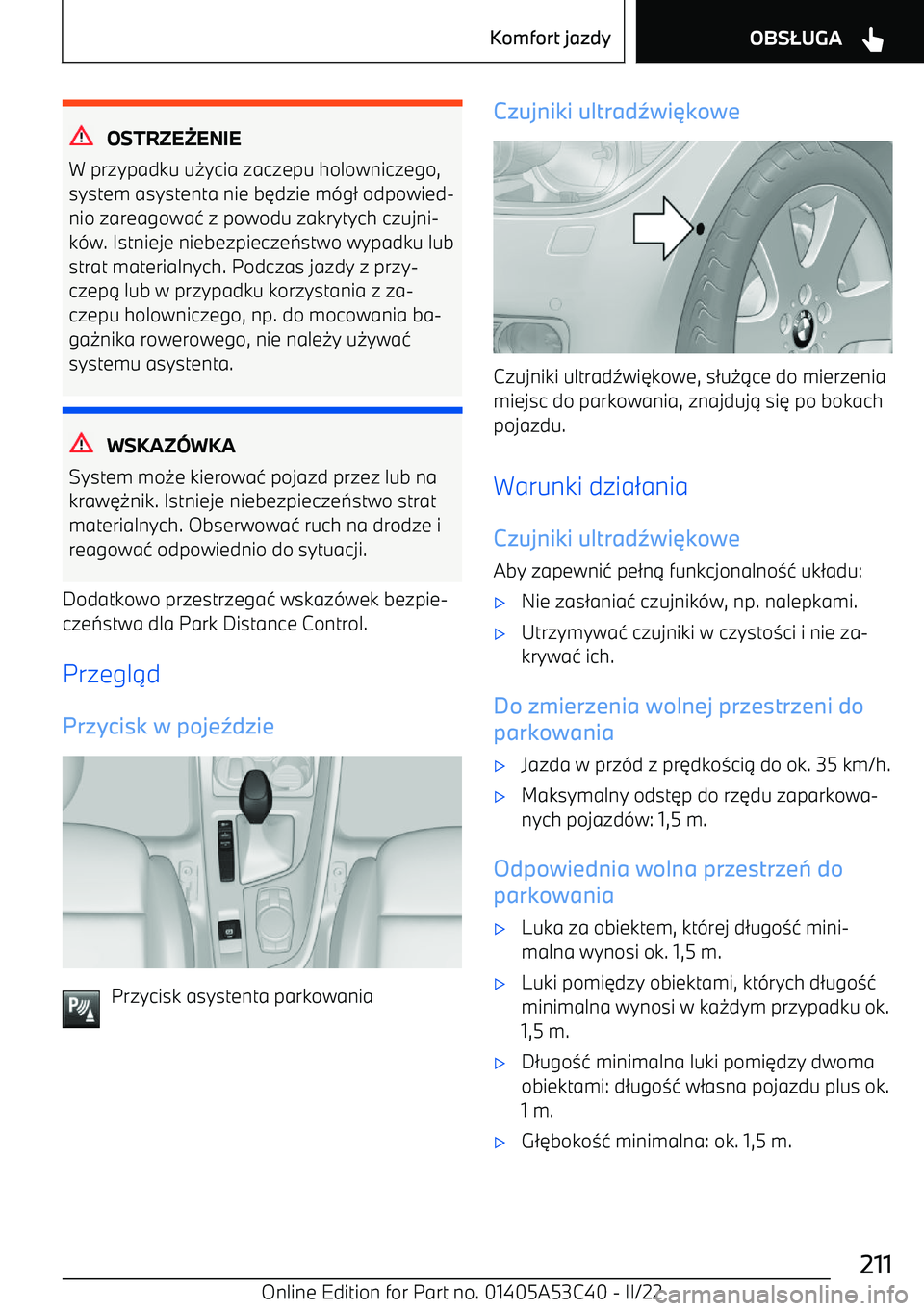 BMW X1 2022  Instrukcja obsługi (in Polish) OSTRZEqENIE
W przypadku u 