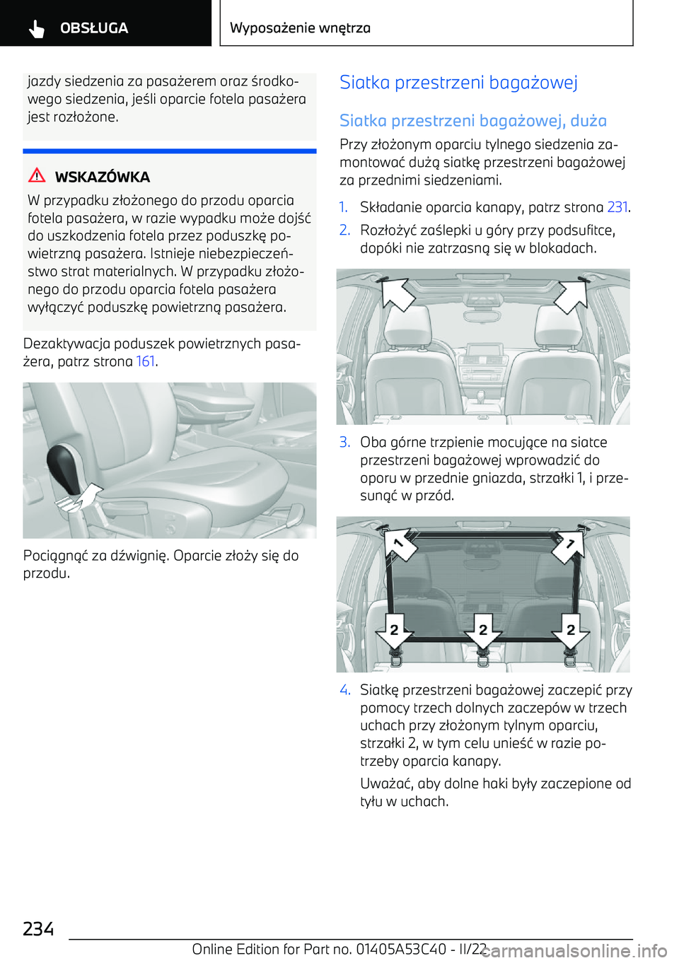 BMW X1 2022  Instrukcja obsługi (in Polish) jazdy siedzenia za pasa