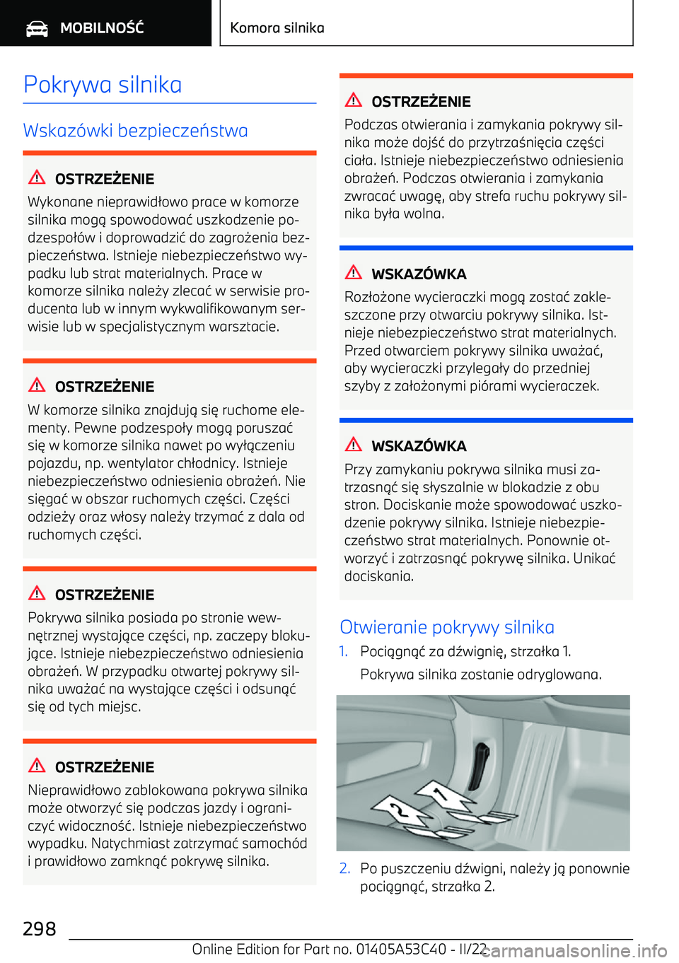 BMW X1 2022  Instrukcja obsługi (in Polish) Pokrywa silnika
Wskaz