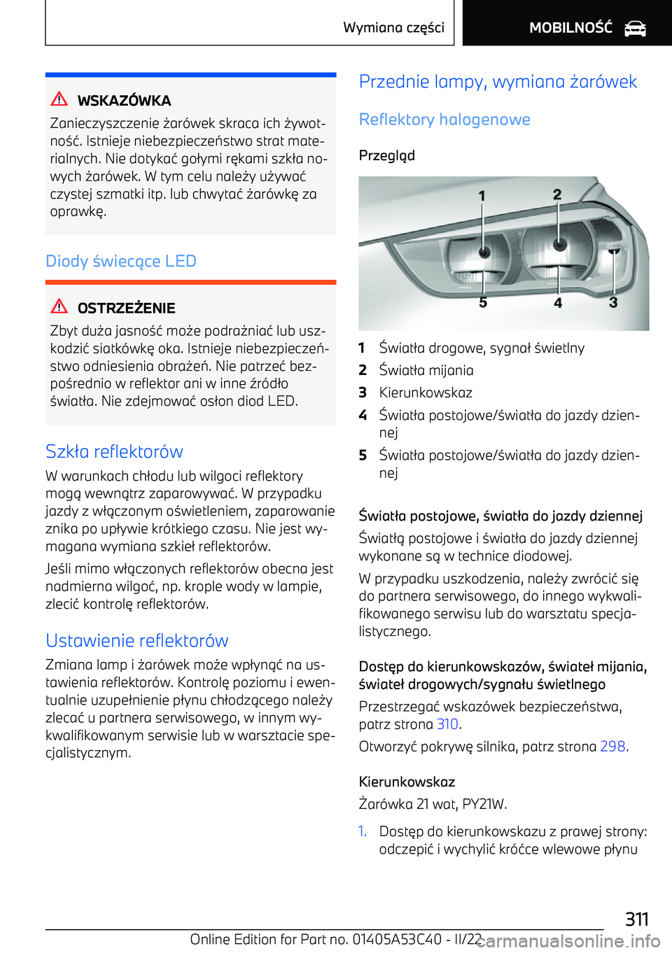 BMW X1 2022  Instrukcja obsługi (in Polish) WSKAZ