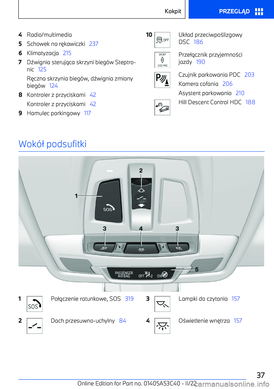 BMW X1 2022  Instrukcja obsługi (in Polish) 4Radio/multimedia5Schowek na r