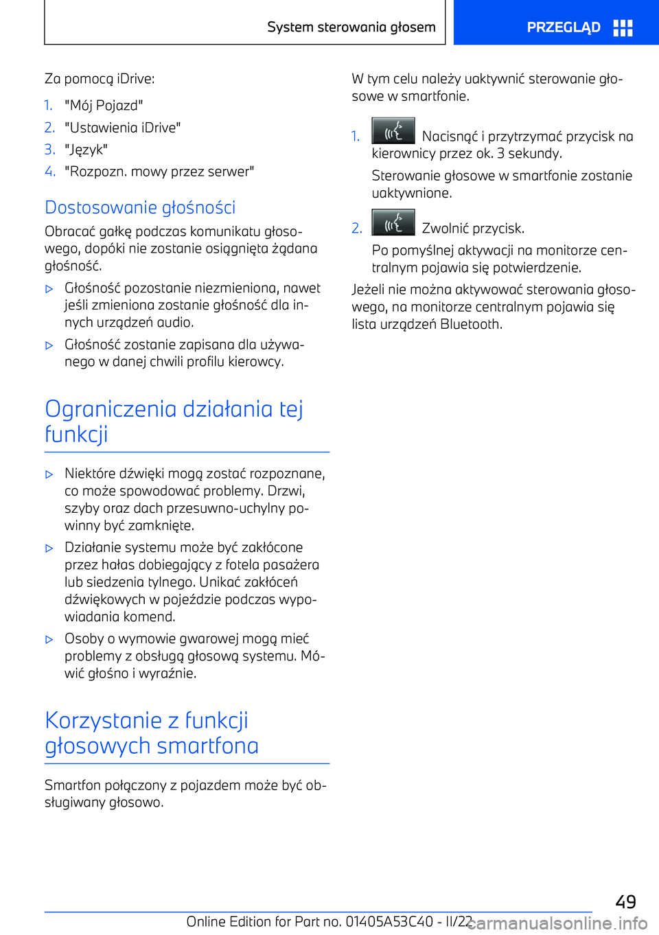BMW X1 2022  Instrukcja obsługi (in Polish) Za pomoc