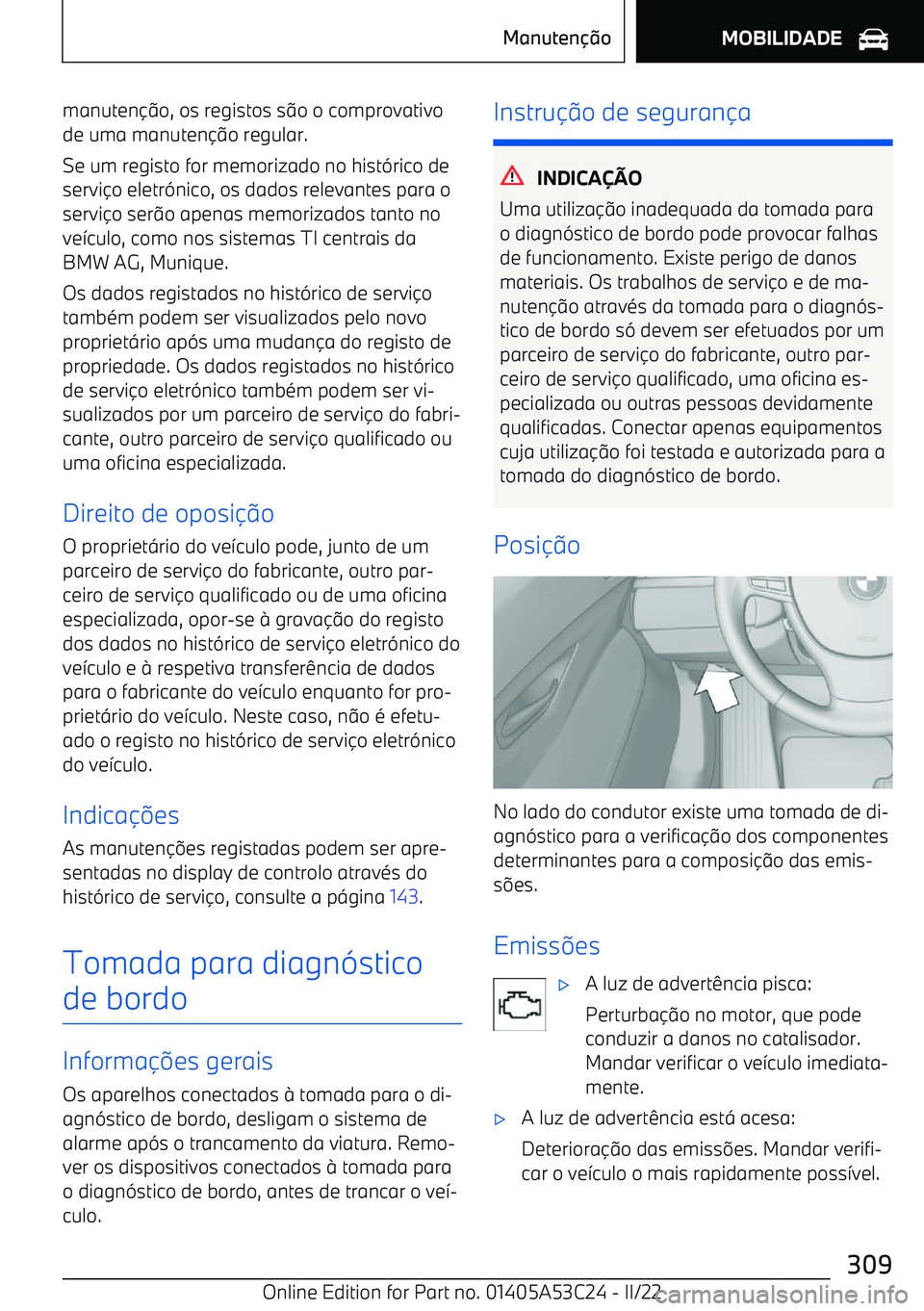 BMW X1 2022  Manual do condutor (in Portuguese) manuten