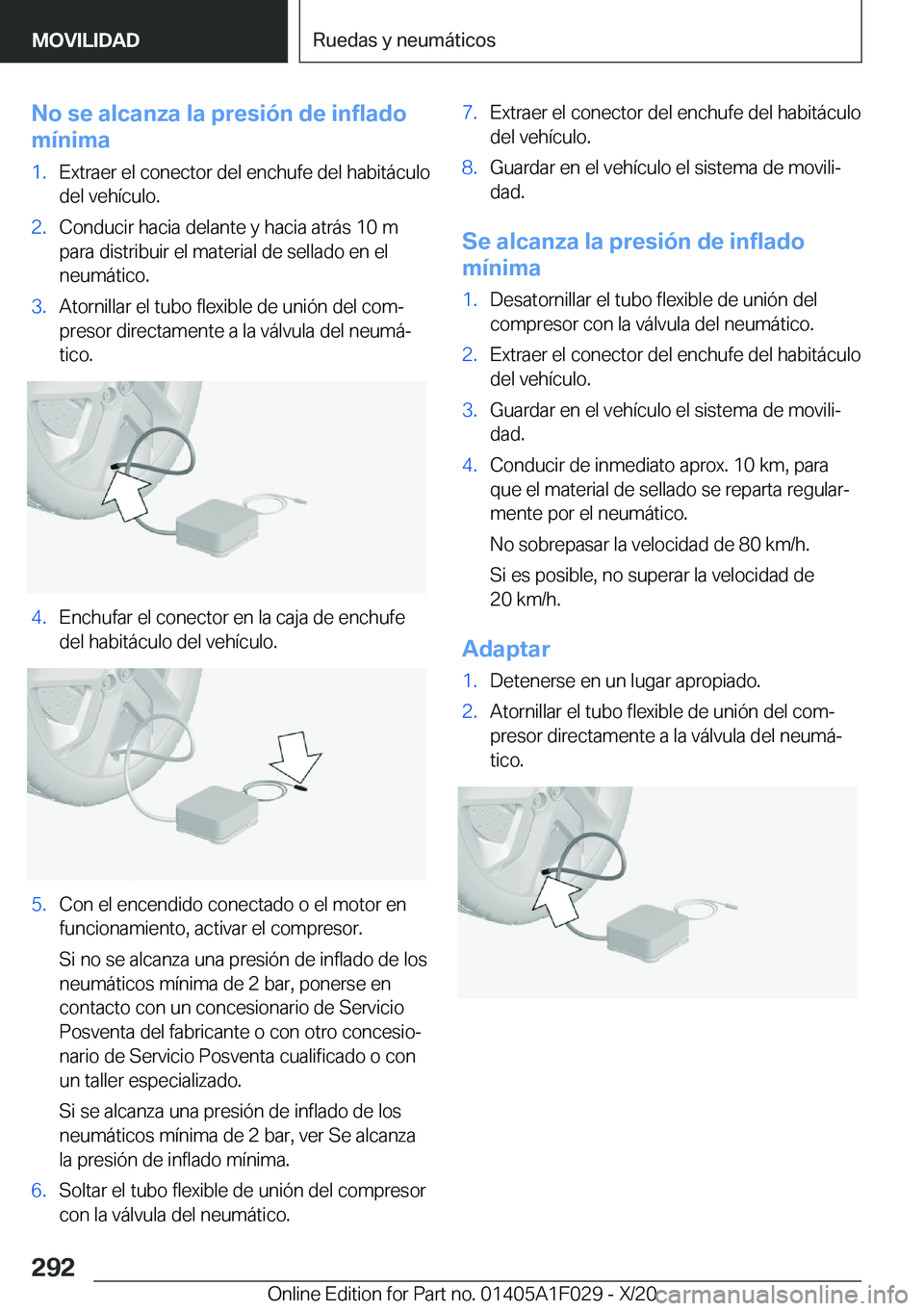 BMW X1 2021  Manuales de Empleo (in Spanish) �N�o��s�e��a�l�c�a�n�z�a��l�a��p�r�e�s�i�
