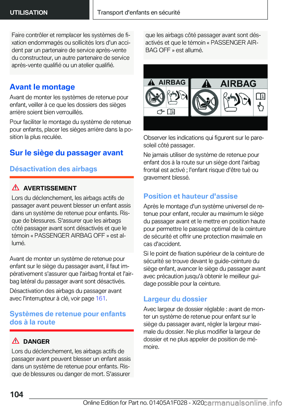 BMW X1 2021  Notices Demploi (in French) �F�a�i�r�e��c�o�n�t�r�