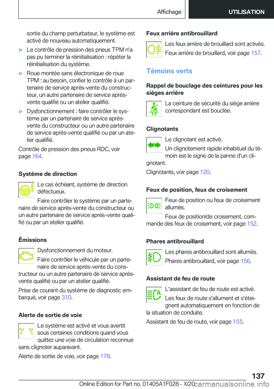 BMW X1 2021  Notices Demploi (in French) �s�o�r�t�i�e��d�u��c�h�a�m�p��p�e�r�t�u�r�b�a�t�e�u�r�,��l�e��s�y�s�t�è�m�e��e�s�t�a�c�t�i�v�é��d�e��n�o�u�v�e�a�u��a�u�t�o�m�a�t�i�q�u�e�m�e�n�t�.'x�L�e��c�o�n�t�r�