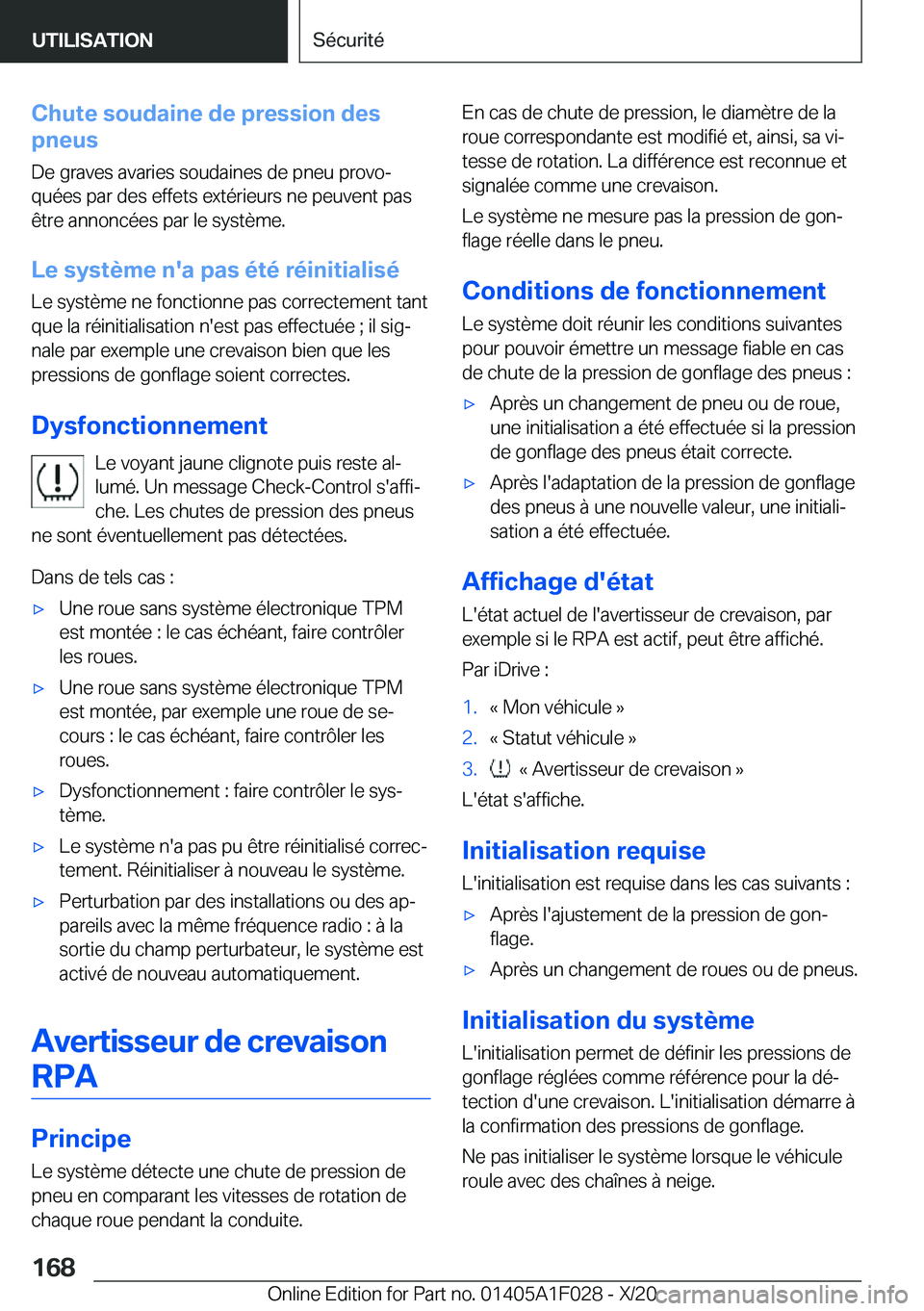 BMW X1 2021  Notices Demploi (in French) �C�h�u�t�e��s�o�u�d�a�i�n�e��d�e��p�r�e�s�s�i�o�n��d�e�s
�p�n�e�u�s
�D�e��g�r�a�v�e�s��a�v�a�r�i�e�s��s�o�u�d�a�i�n�e�s��d�e��p�n�e�u��p�r�o�v�oj
�q�u�é�e�s��p�a�r��d�e�s��e�f�f�e�t�s�