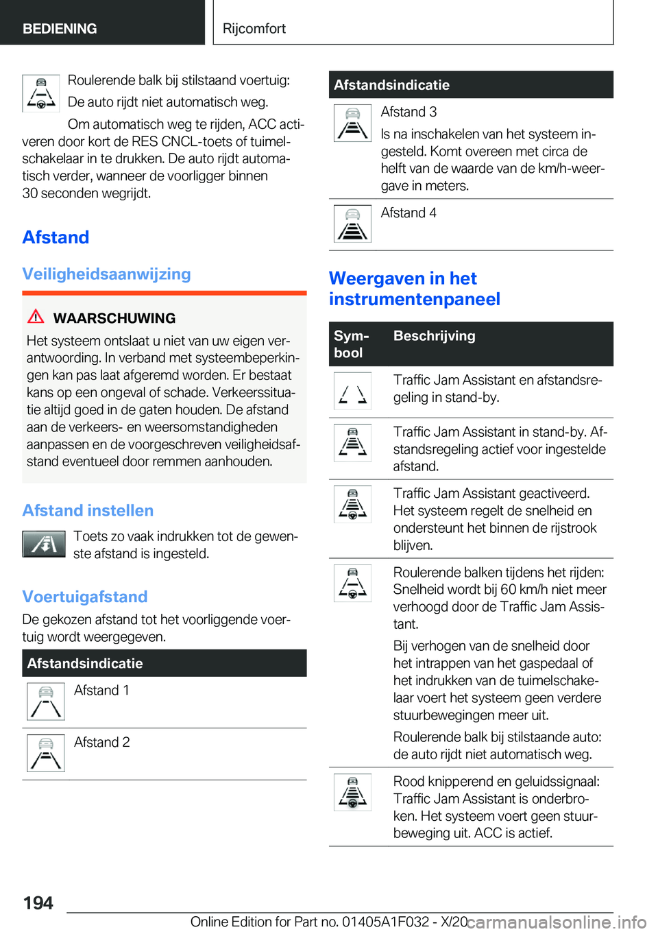 BMW X1 2021  Instructieboekjes (in Dutch) �R�o�u�l�e�r�e�n�d�e��b�a�l�k��b�i�j��s�t�i�l�s�t�a�a�n�d��v�o�e�r�t�u�i�g�:
�D�e��a�u�t�o��r�i�j�d�t��n�i�e�t��a�u�t�o�m�a�t�i�s�c�h��w�e�g�. �O�m��a�u�t�o�m�a�t�i�s�c�h��w�e�g��t�e��r�i