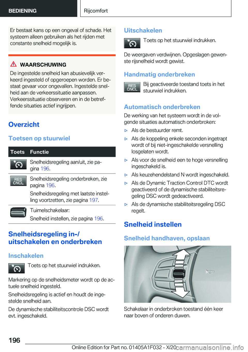 BMW X1 2021  Instructieboekjes (in Dutch) �E�r��b�e�s�t�a�a�t��k�a�n�s��o�p��e�e�n��o�n�g�e�v�a�l��o�f��s�c�h�a�d�e�.��H�e�t�s�y�s�t�e�e�m��a�l�l�e�e�n��g�e�b�r�u�i�k�e�n��a�l�s��h�e�t��r�i�j�d�e�n��m�e�t
�c�o�n�s�t�a�n�t�e��s�