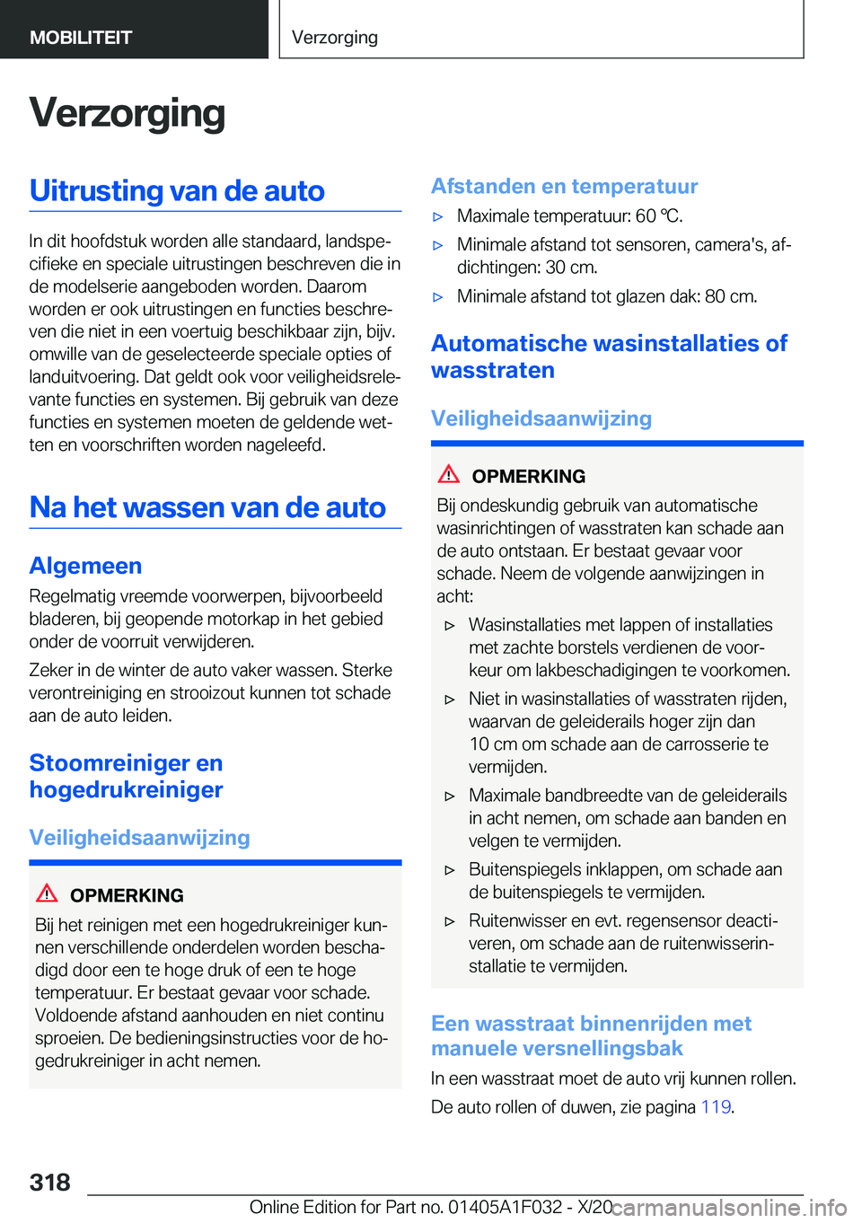 BMW X1 2021  Instructieboekjes (in Dutch) �V�e�r�z�o�r�g�i�n�g�U�i�t�r�u�s�t�i�n�g��v�a�n��d�e��a�u�t�o
�I�n��d�i�t��h�o�o�f�d�s�t�u�k��w�o�r�d�e�n��a�l�l�e��s�t�a�n�d�a�a�r�d�,��l�a�n�d�s�p�ej�c�i�f�i�e�k�e��e�n��s�p�e�c�i�a�l�e�