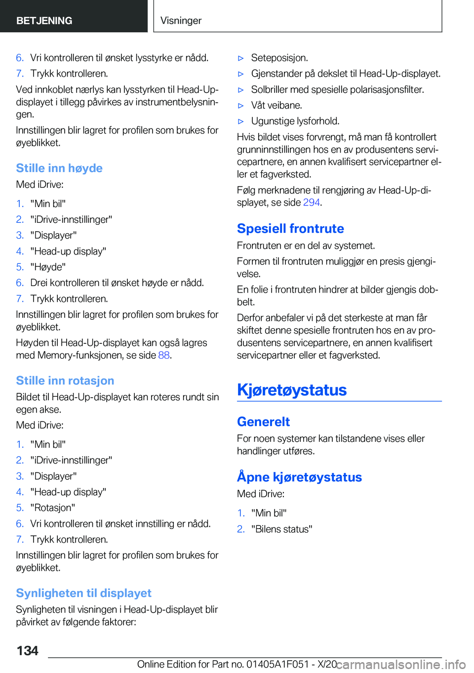 BMW X1 2021  InstruksjonsbØker (in Norwegian) �6�.�V�r�i��k�o�n�t�r�o�l�l�e�r�e�n��t�i�l��