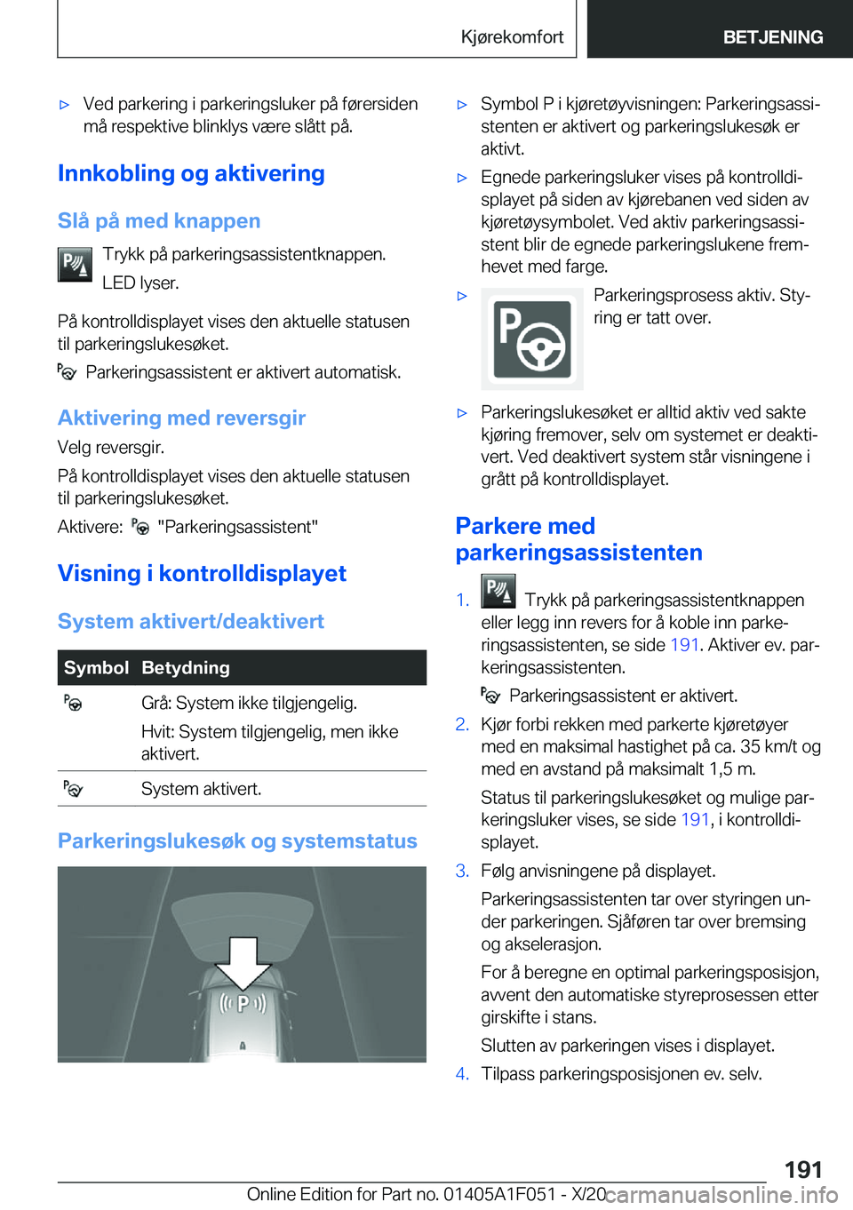 BMW X1 2021  InstruksjonsbØker (in Norwegian) x�V�e�d��p�a�r�k�e�r�i�n�g��i��p�a�r�k�e�r�i�n�g�s�l�u�k�e�r��p�å��f�
