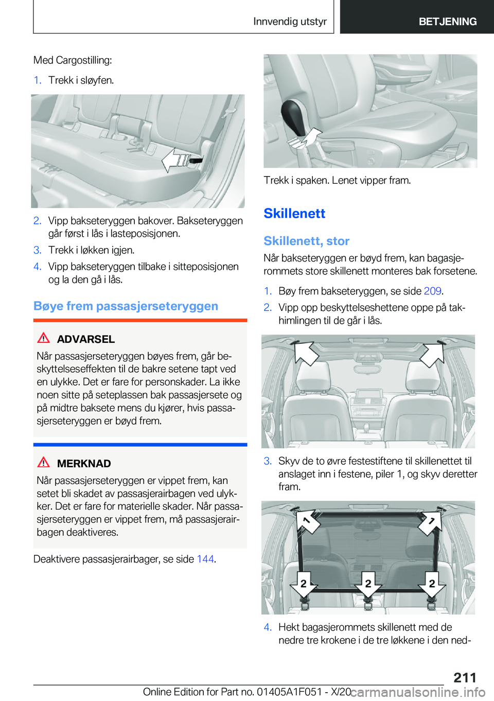 BMW X1 2021  InstruksjonsbØker (in Norwegian) �M�e�d��C�a�r�g�o�s�t�i�l�l�i�n�g�:�1�.�T�r�e�k�k��i��s�l�