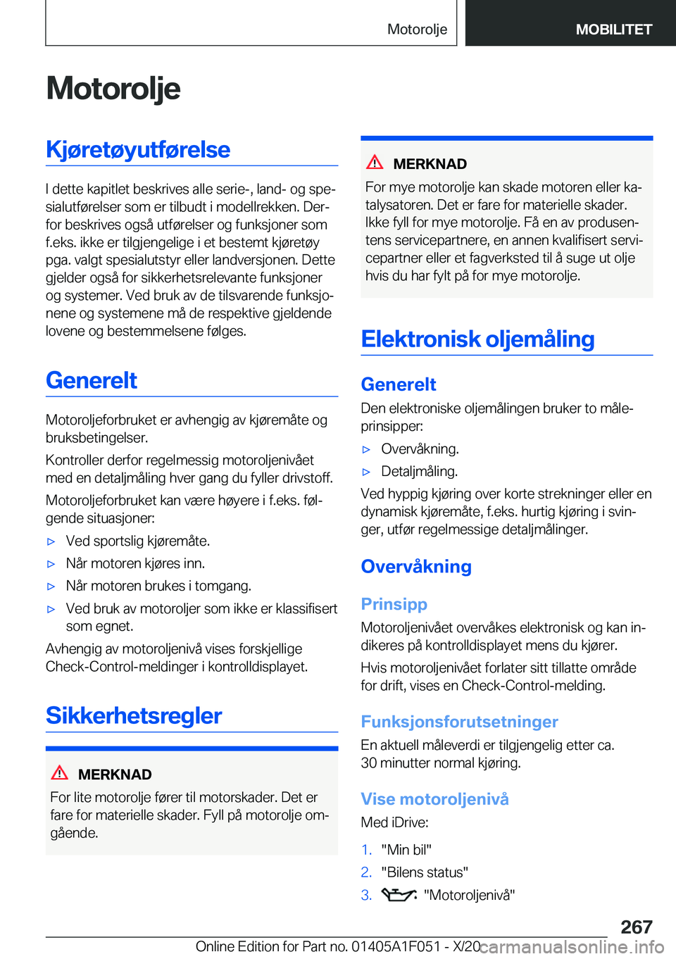 BMW X1 2021  InstruksjonsbØker (in Norwegian) �M�o�t�o�r�o�l�j�e�K�j�