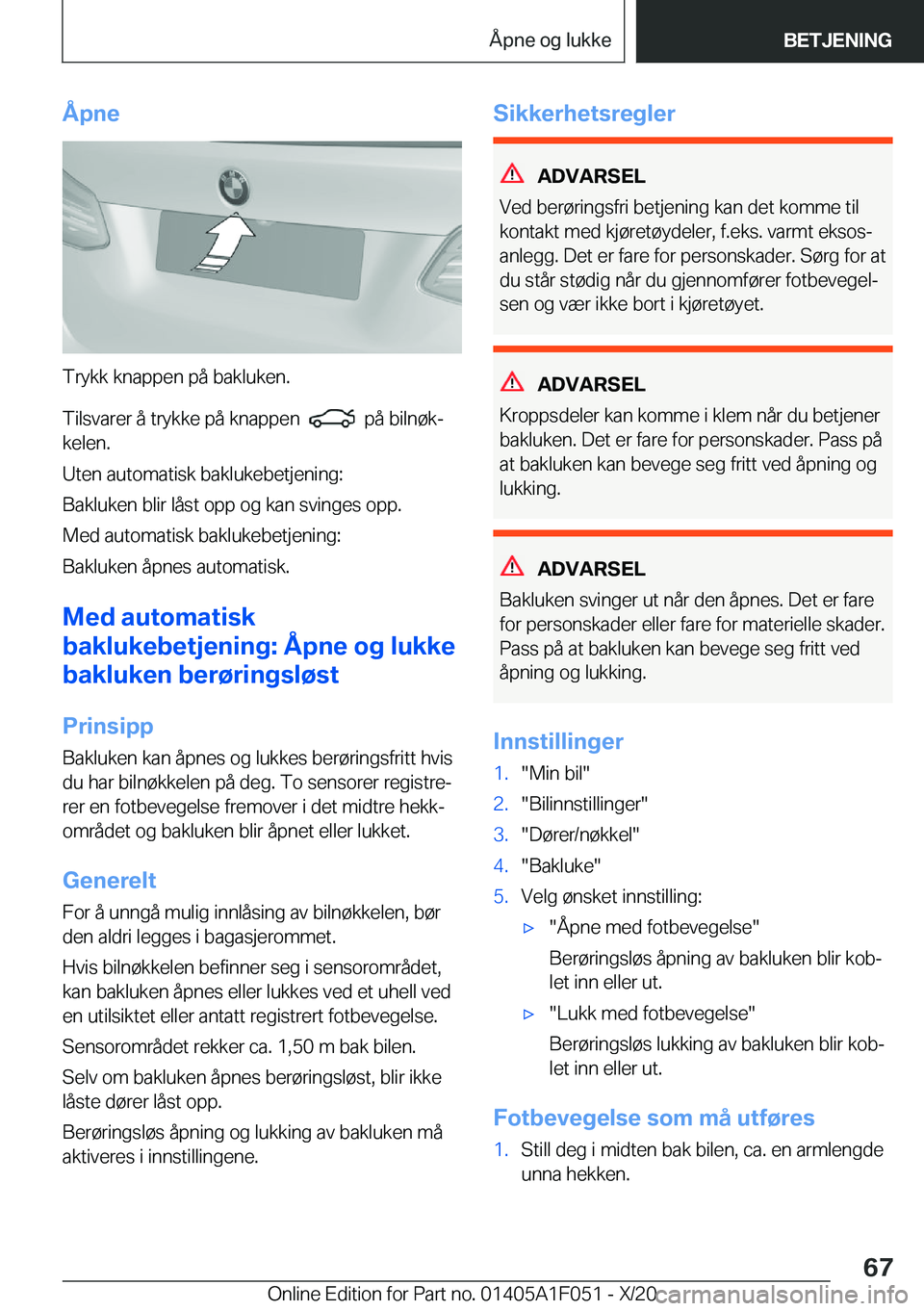 BMW X1 2021  InstruksjonsbØker (in Norwegian) �