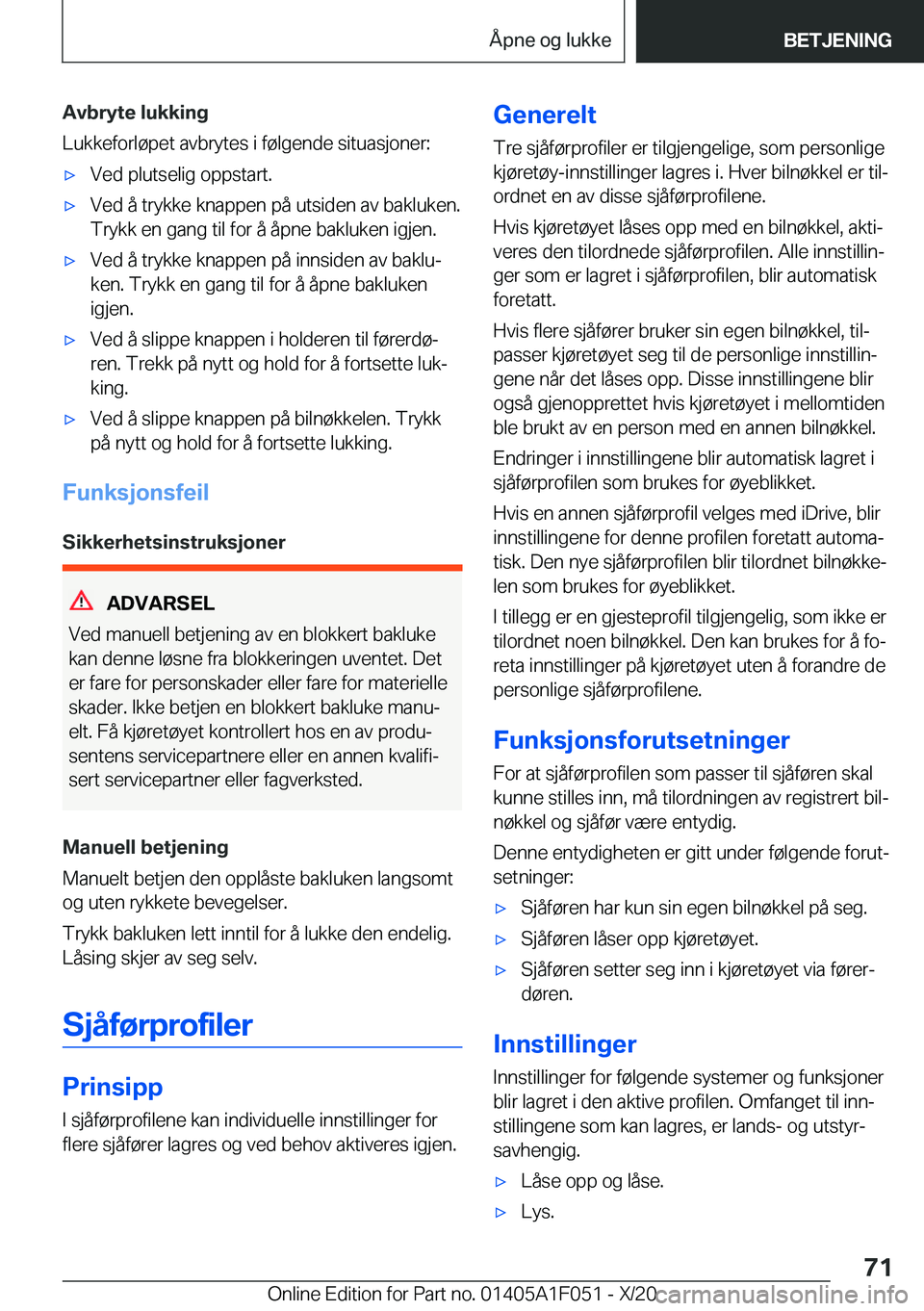 BMW X1 2021  InstruksjonsbØker (in Norwegian) �A�v�b�r�y�t�e��l�u�k�k�i�n�g
�L�u�k�k�e�f�o�r�l�