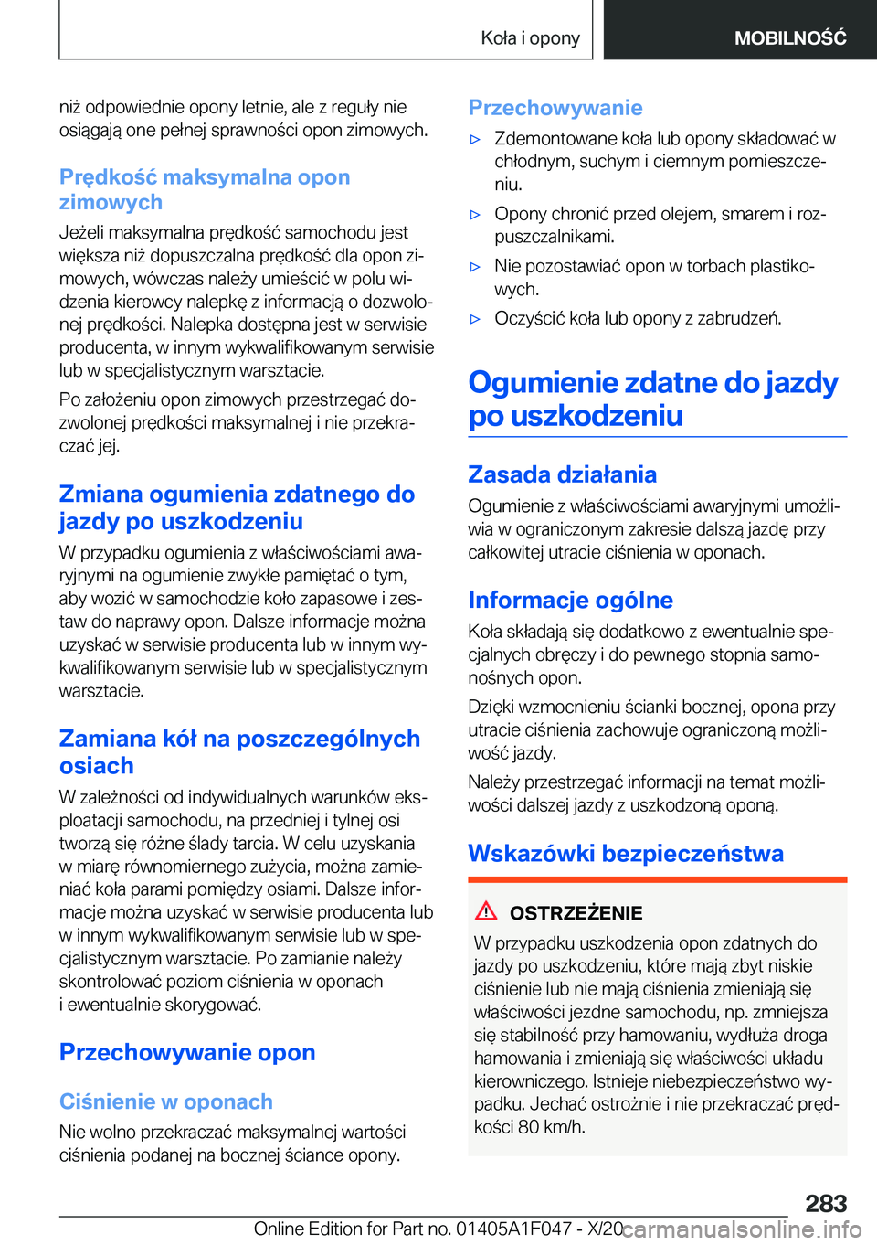 BMW X1 2021  Instrukcja obsługi (in Polish) �n�i9��o�d�p�o�w�i�e�d�n�i�e��o�p�o�n�y��l�e�t�n�i�e�,��a�l�e��z��r�e�g�u�ł�y��n�i�e
�o�s�i�