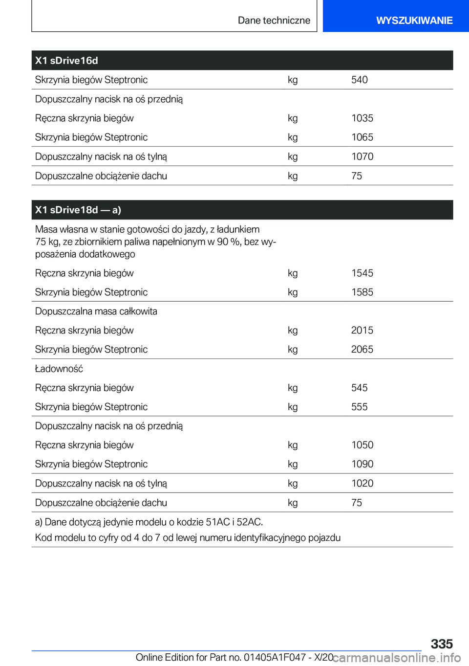 BMW X1 2021  Instrukcja obsługi (in Polish) �X�1��s�D�r�i�v�e�1�6�d�S�k�r�z�y�n�i�a��b�i�e�g�