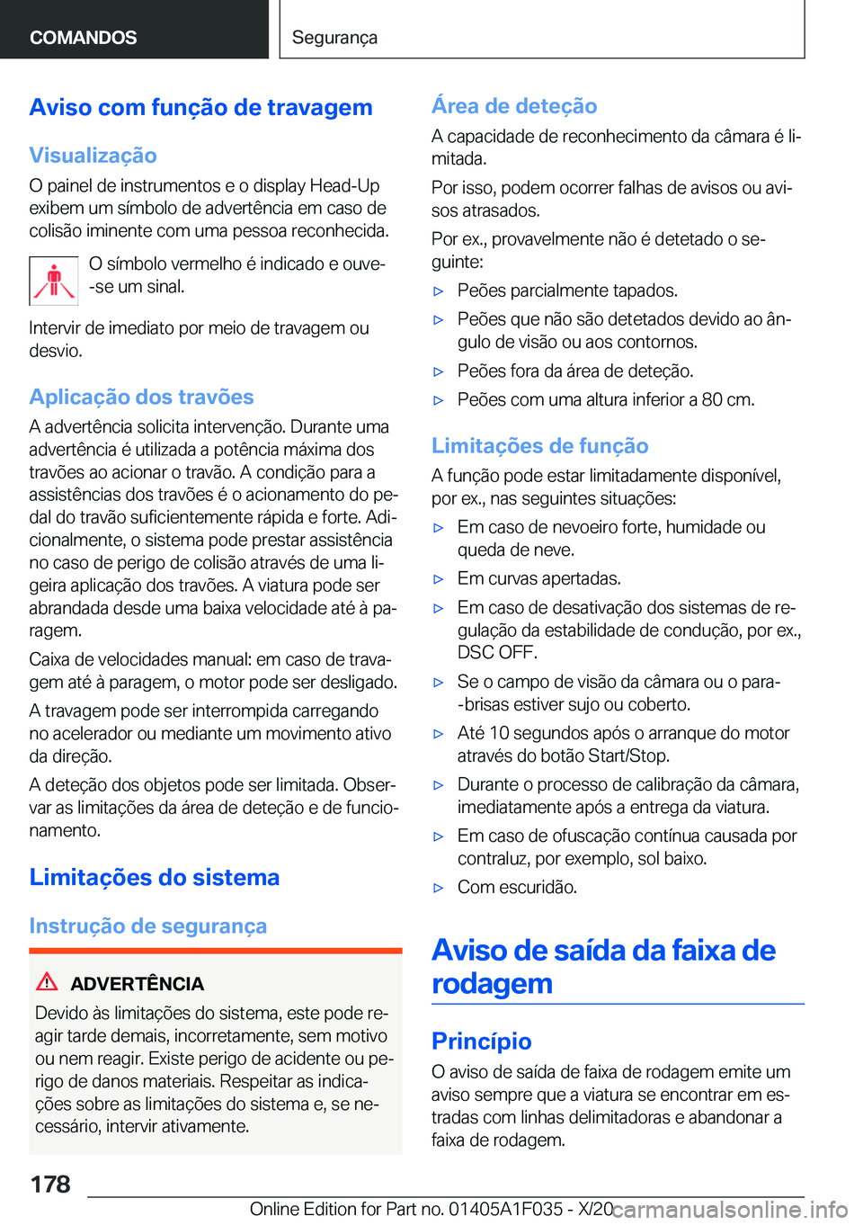 BMW X1 2021  Manual do condutor (in Portuguese) �A�v�i�s�o��c�o�m��f�u�n�
