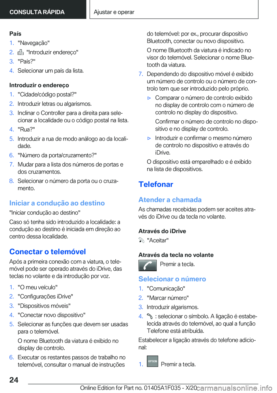 BMW X1 2021  Manual do condutor (in Portuguese) �P�a�