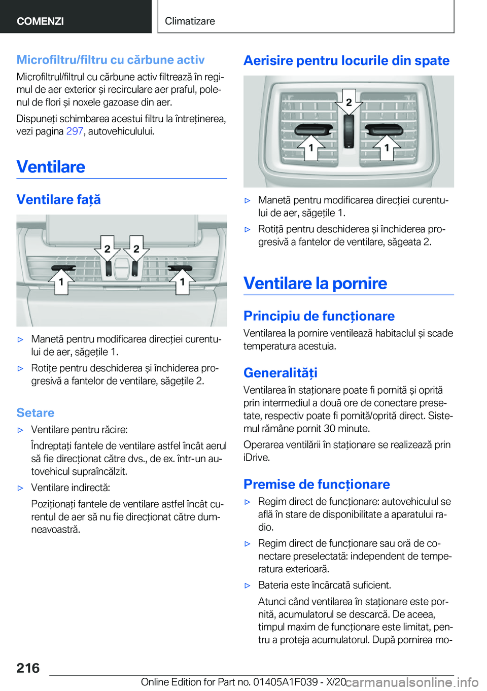 BMW X1 2021  Ghiduri De Utilizare (in Romanian) �M�i�c�r�o�f�i�l�t�r�u�/�f�i�l�t�r�u��c�u��c�