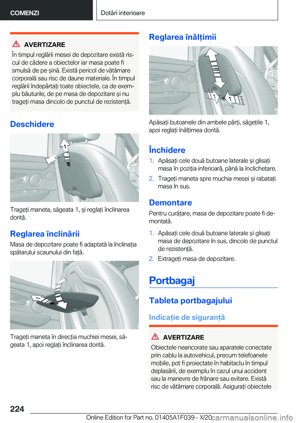 BMW X1 2021  Ghiduri De Utilizare (in Romanian) �A�V�E�R�T�I�Z�A�R�E
�