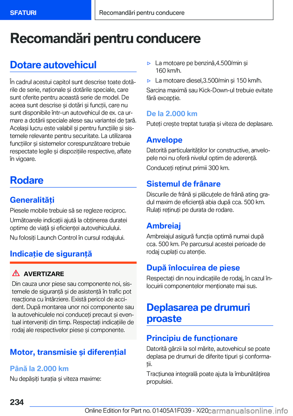 BMW X1 2021  Ghiduri De Utilizare (in Romanian) �R�e�c�o�m�a�n�d�