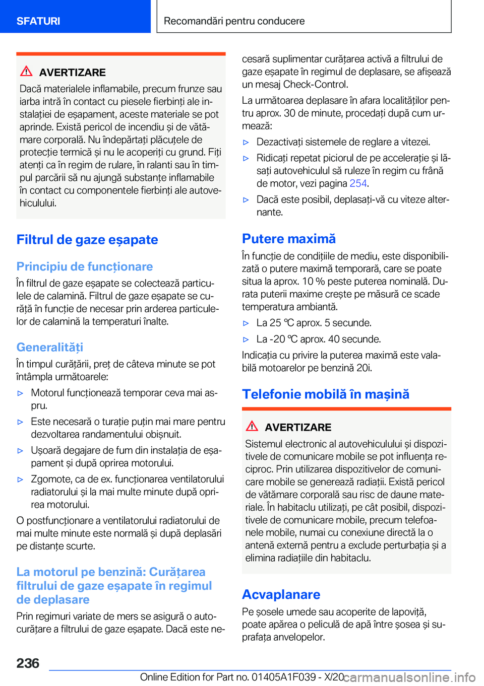 BMW X1 2021  Ghiduri De Utilizare (in Romanian) �A�V�E�R�T�I�Z�A�R�E
�D�a�c�