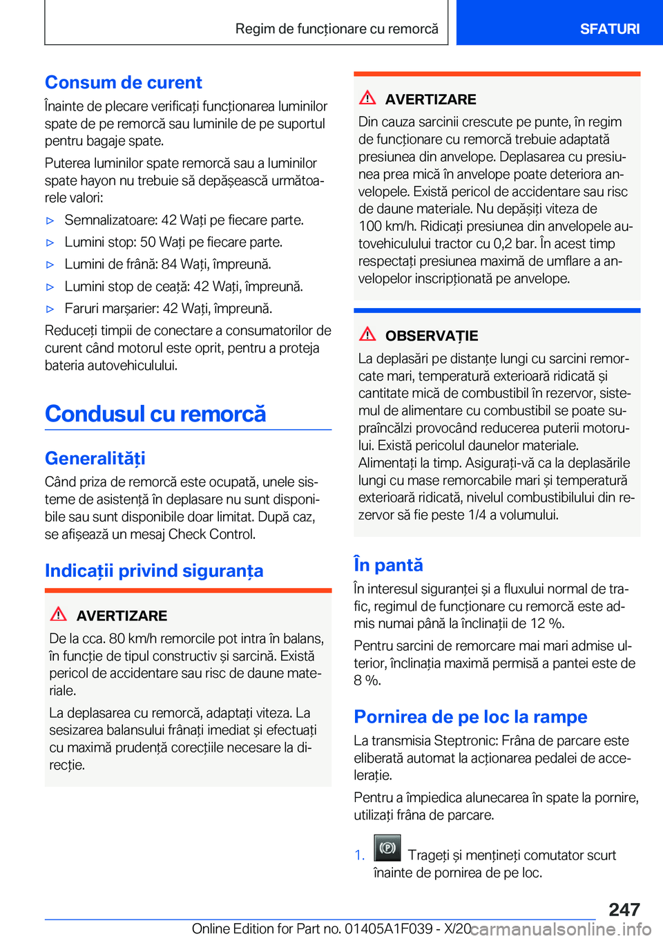 BMW X1 2021  Ghiduri De Utilizare (in Romanian) �C�o�n�s�u�m��d�e��c�u�r�e�n�t
�