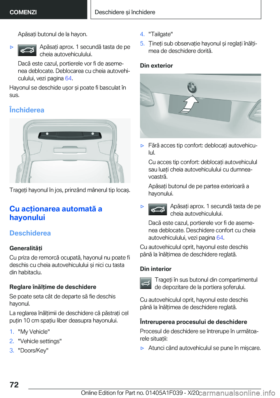 BMW X1 2021  Ghiduri De Utilizare (in Romanian) �A�p�