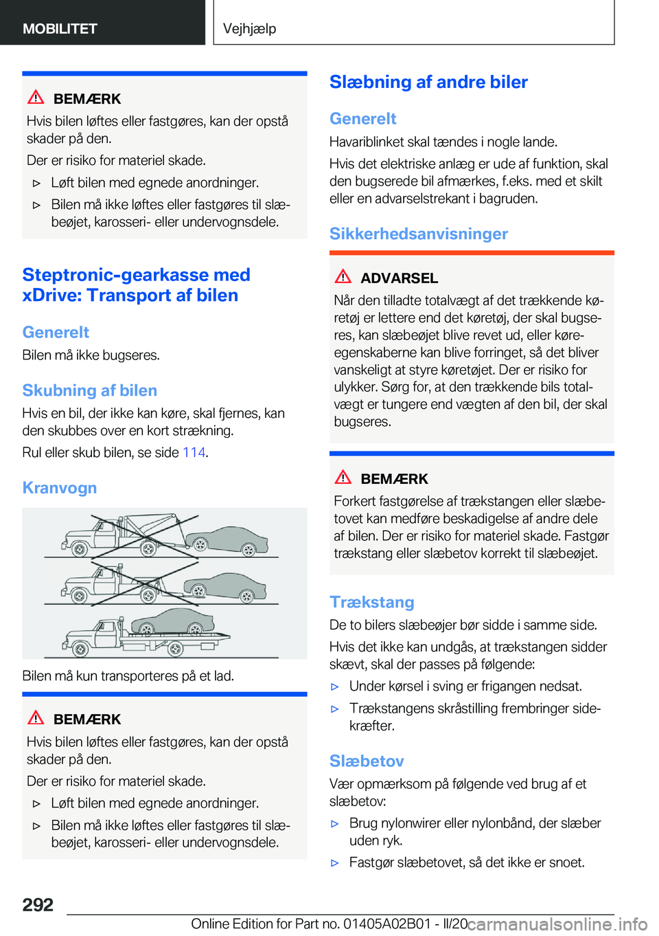 BMW X1 2020  InstruktionsbØger (in Danish) �B�E�M�Æ�R�K
�H�v�i�s��b�i�l�e�n��l�