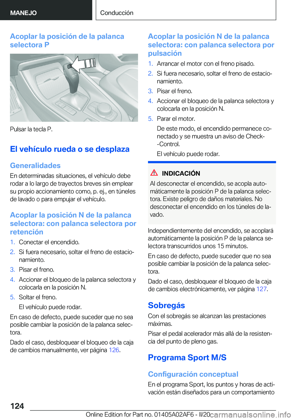 BMW X1 2020  Manuales de Empleo (in Spanish) �A�c�o�p�l�a�r��l�a��p�o�s�i�c�i�